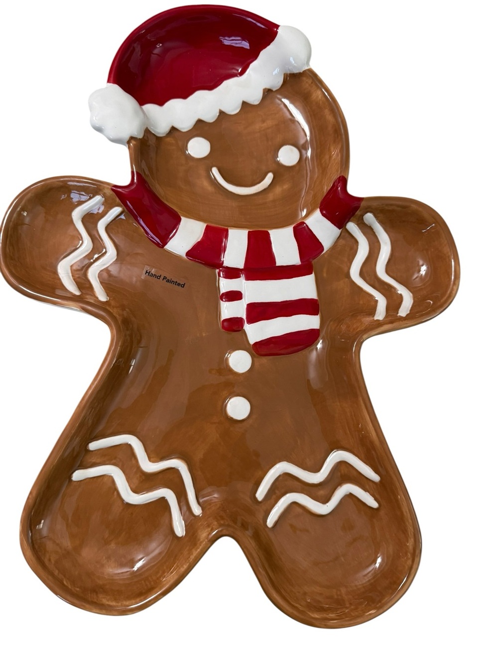 St Nicholas Square Gingerbread Man Christmas Serving Platter 16.5” New